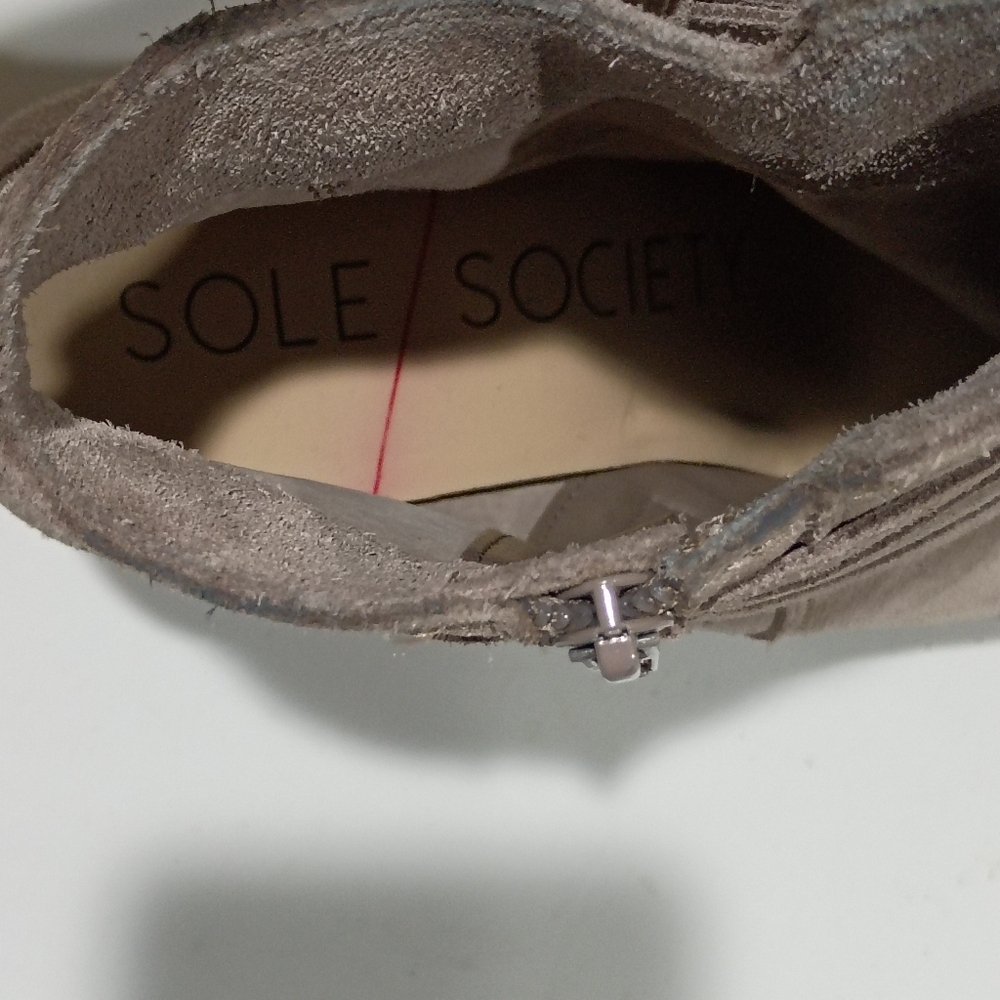 Sole Society Gray Suede Ankle Boots Size 6.5M - Picture 7 of 13